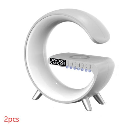 New Intelligent G Shaped LED Lamp Bluetooth Speake Wireless Charger Atmosphere Lamp App Control For Bedroom Home Decor DS World