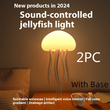 Jellyfish Mood Lamp LED Jellyfish Night Light Portable Jellyfish Lamp Jellyfish Decorations Smart Table Lamp For Bedside Desk DS World