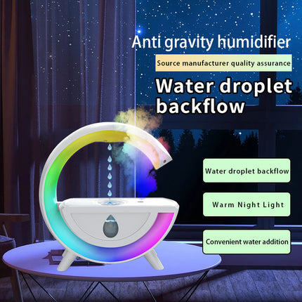 Anti-gravity Humidifier Water Drop RGB Desk LED Night Light For Indoor Bedroom Descroation Creative Atmosphere Table Lamps DS World