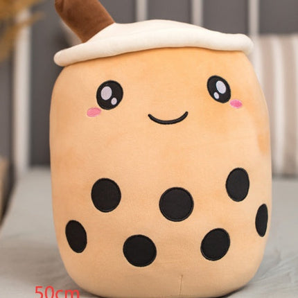 Cute Fruit Drink Plush Stuffed Soft Strawberry Milk Tea Plush Boba Tea Cup Toy Bubble Tea Pillow Cushion Kids Gift DS World