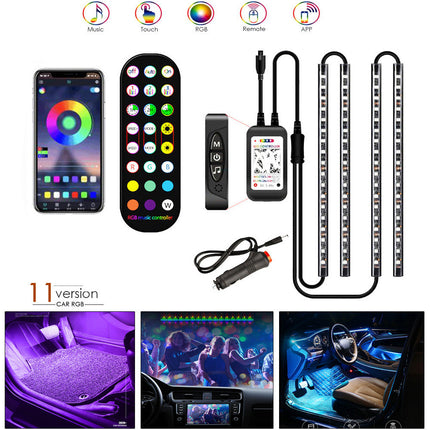 Styling Decorative Lamp LED Car Interior Light Waterproof Ambient Lamp Of Wireless Remote Music Control Car RGB Strip Lights DS World