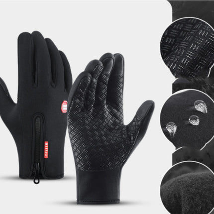 Winter Gloves Touch Screen Riding Motorcycle Sliding Waterproof Sports Gloves With Fleece DS World