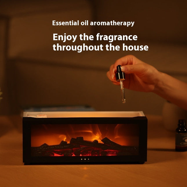 New Flame Aromatherapy Machine Colorful Essential Oil Diffuser Home Large Fog Volume Flame Humidifier 3D Flame Fireplace Machine DS World