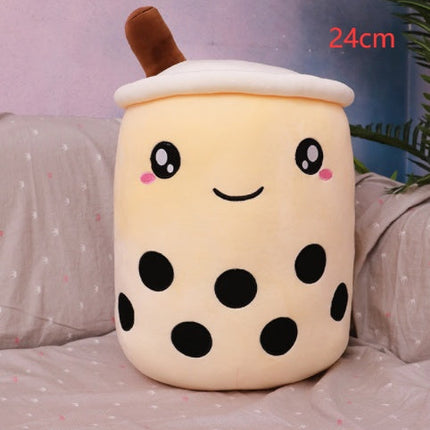 Cute Fruit Drink Plush Stuffed Soft Strawberry Milk Tea Plush Boba Tea Cup Toy Bubble Tea Pillow Cushion Kids Gift DS World
