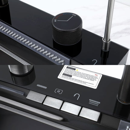 Pull-out Facuet Single Bowl Sink Kitchen Vegetable Sink 304 Whale Waterfall Sink Stainless Steel Dish Sink Vegetable Sink Household Vegetable Washing Basin